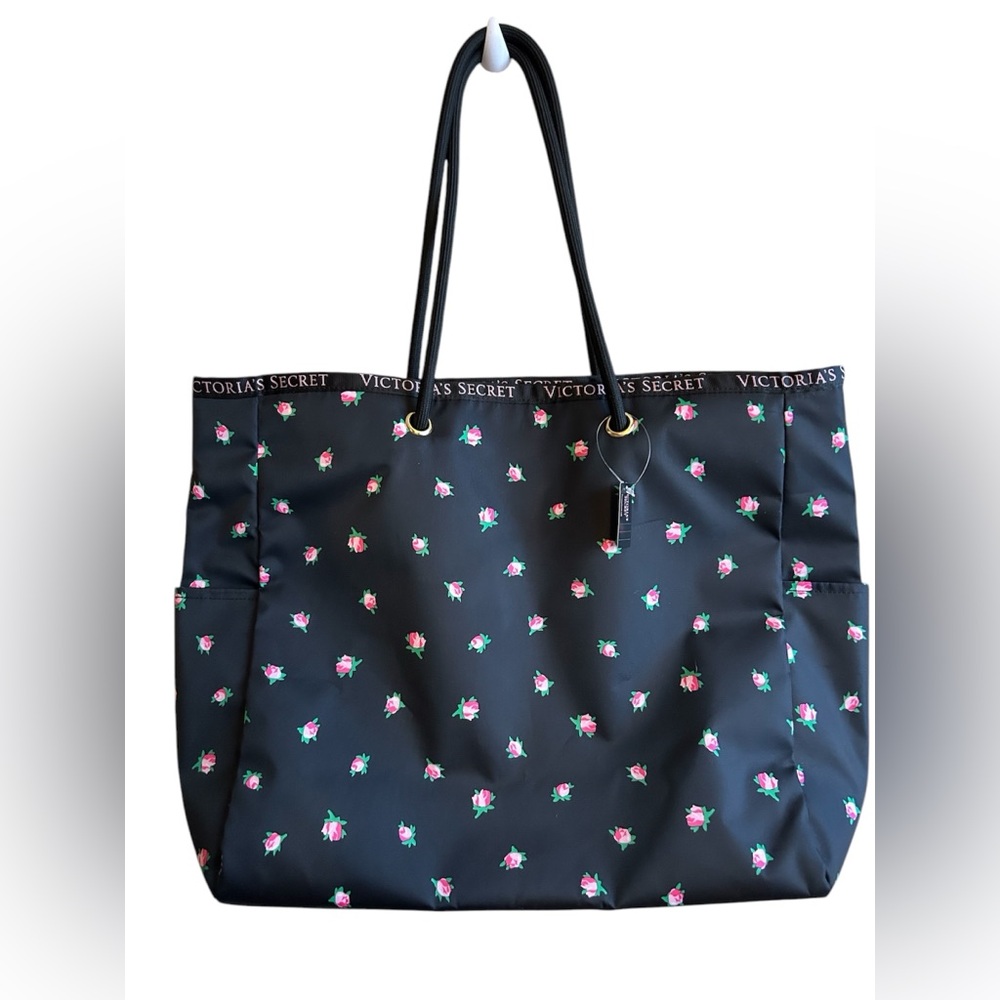 Victoria’s Secret Floral Striped Satin Tote Travel Gym